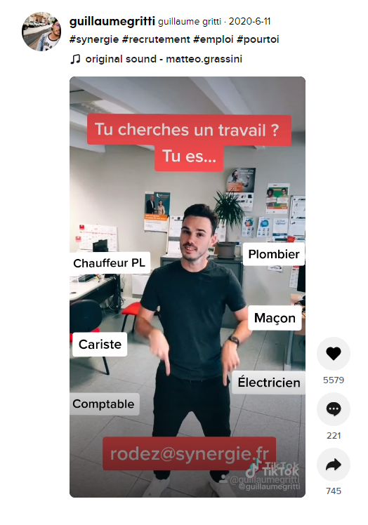 Les entreprises se mettent à utiliser TikTok pour recruter en alternance