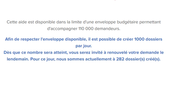 L'aide Mon job, mon logement dispose d'une enveloppe budgétaire limitée. 